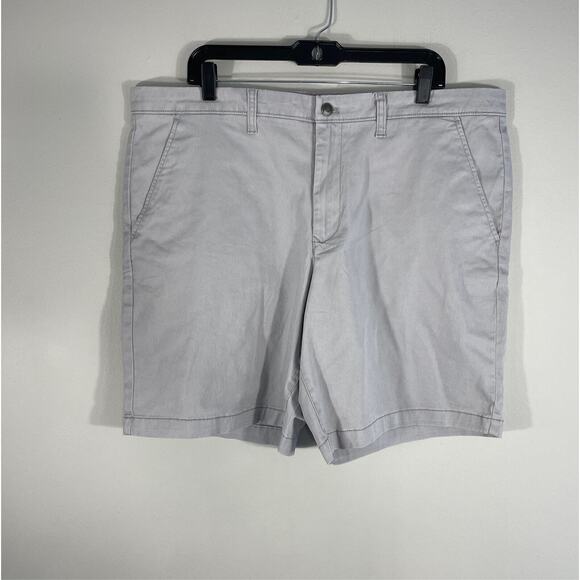 Members Mark Everyday Flat Front Chino Shorts Mens Sz 40 Silver Gray 9 in Inseam - Picture 1 of 8
